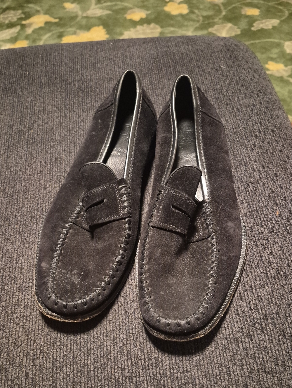 Bruno Magli Black Suede Penny Loafers